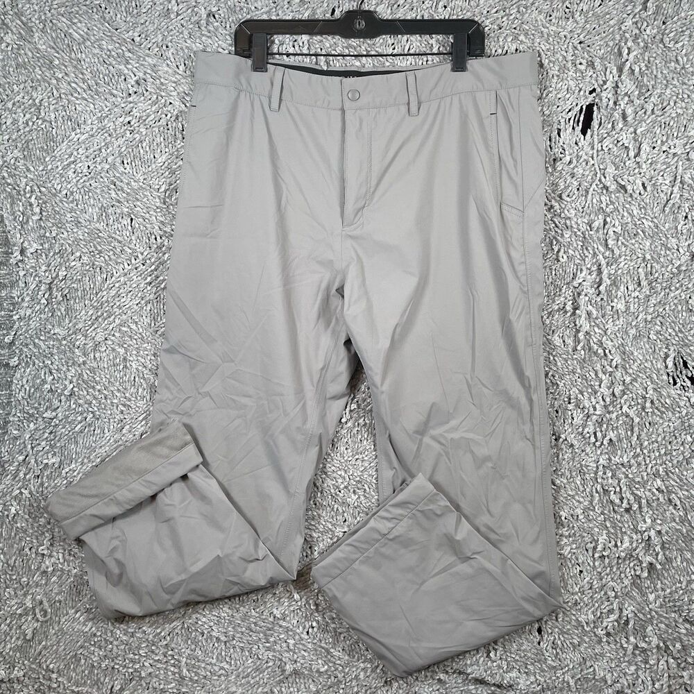Galway Bay Golf Pants Men's Size 38/36 Gray Performance Lined Rain Gear Nylon